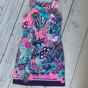 LILLY PULITZER Mila Stretch Shift Turquoise Oasis Dress Size 2